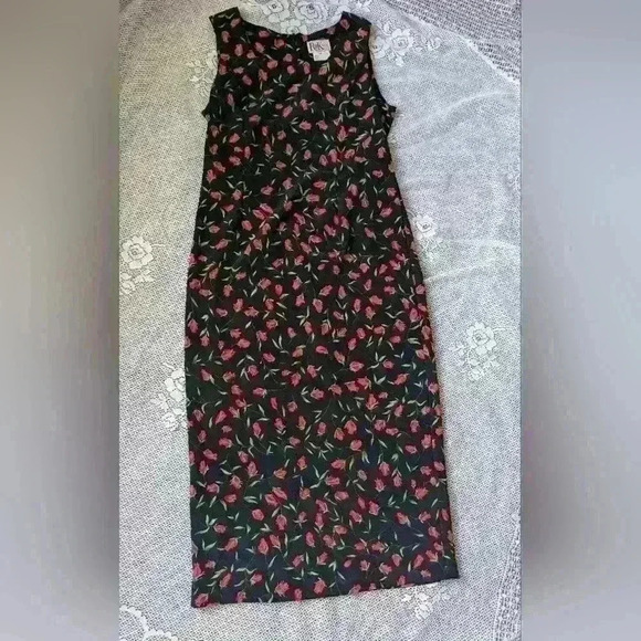 Vintage Floral R&K Midi Cottagecore Dress - Picture 1 of 4